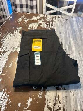 Carhartt Rugged Flex Relaxed Fit Canvas Cargo Work Pant Black 44x30